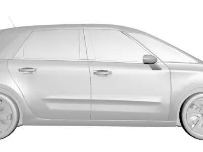 Small city hatchback car 3D model