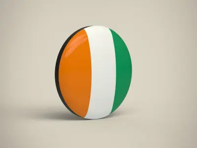 Cote d Ivoire Badge Low-poly 3D model