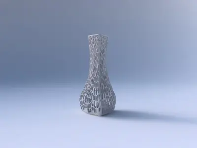 Vase puffy triangle with dense organic lattice 3 3D print model