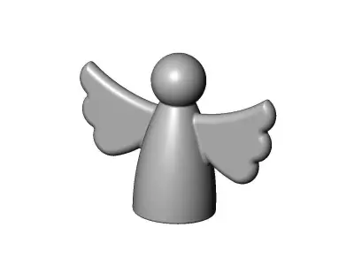 Guardian angel winged peg doll decor sculpture 3D print model