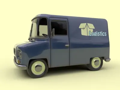 Cartoon Cargo Truck Low-poly 3D model
