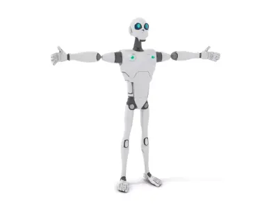 Sleek Gray Robot model pack Low-poly 3D model