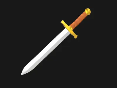Low Poly Stylized Fantasy Sword Game Ready Low-poly 3D model