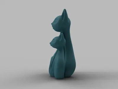 Decorative Cat Figurine 3D print model