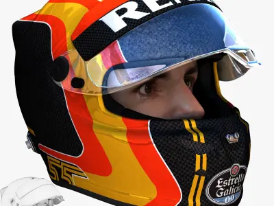 Sainz helmet 2018 Low-poly 3D model