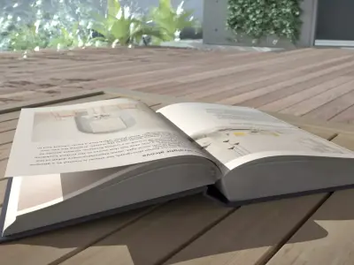 Animated Book with pages in the wind 3D model