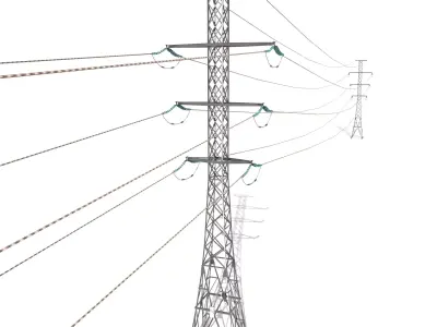 Electricity Pole 26 Low-poly 3D model