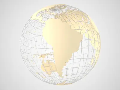 Globe News Skeleton Pale Sand Color 3D model