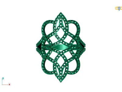 Vintage Womens Diamond Ring Women Rings 3dmodels 3D print model 3D print model 25