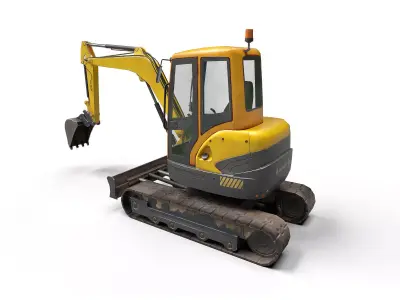 Mini Excavator Low-poly 3D model from CGTrader