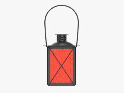 Metal lantern with windows and handle 3D model