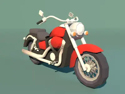 Honda shadow stylized low-poly Low-poly 3D model