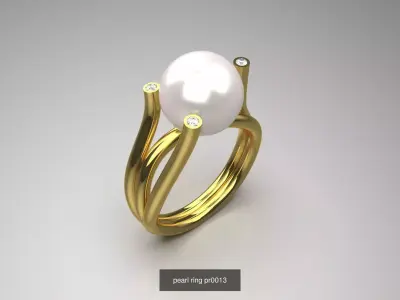 The Ocean Luster STL 3D pearl Ring Collection 3D Model Pack