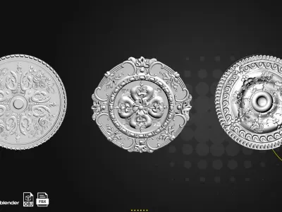 13 Ceiling Medallion Low-poly 3D model