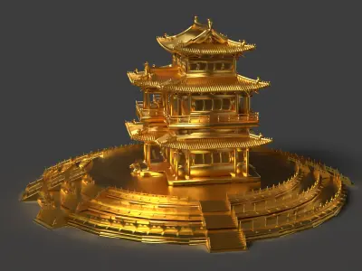 Chinese ancient house Low-poly 3D model order
