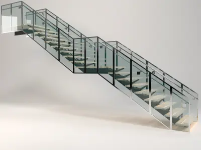 modern stair 03 3D model