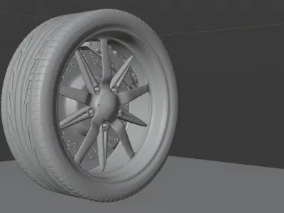 SPORT GOOD YEAR TYRE WITH DISK BRAKES 3D model