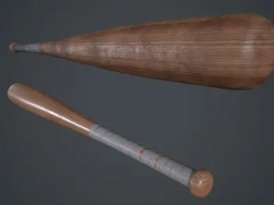 Baseball Bat PBR Game Ready Low-poly 3D model