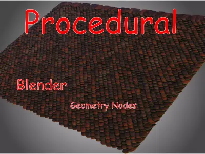 Procedural roof tiles Geometry nodes 3D model