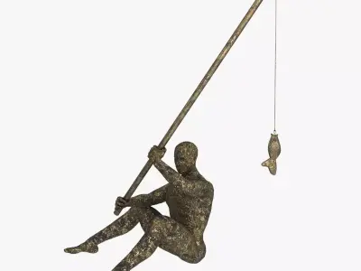  fisherman is cast iron with a bronze finish 3D model
