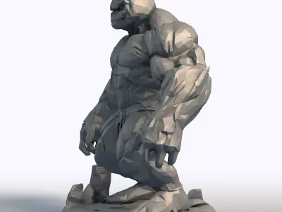 Pumpkin Head Bodybuilder Halloween Fitness Sculpture 3D print model