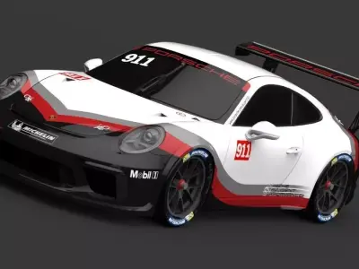 Porsche Carrera Cup 2018 Low-poly 3D model
