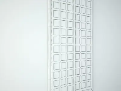 Old Turquoise Raja Door Mirror 3D model
