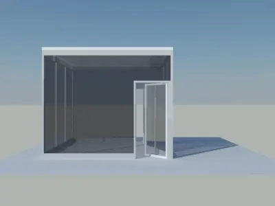 Cubic glass Wall Room 3D model