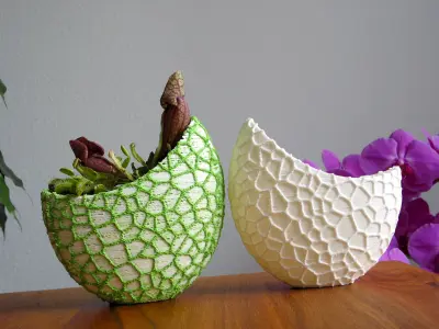Organic 2-color flower pot - Voronoi Vase 3D print model