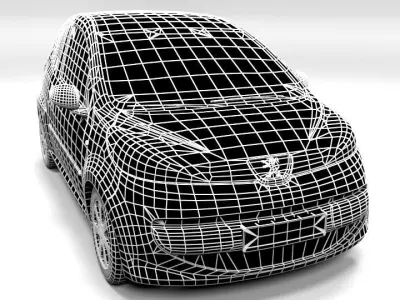 PEUGEOT 107 3D LOWPOLY Low-poly 3D model