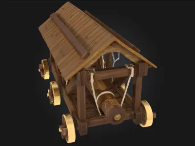 Wooden Siege Engine Model  Power of Medieval Warfare 3D model