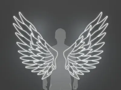 Angel Wings 3 - Neon Sign 3D model