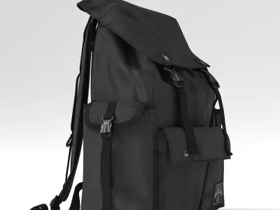 Backpack fabric Black 3D model