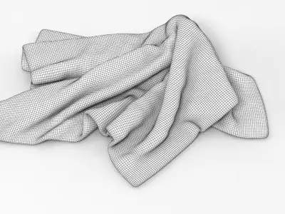 Towel Collection 4 linen handkerchief 3D model