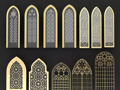 Arabic Gothic Windows 3D model