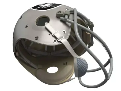 Riddell Raiders Football Helmet Silver 3D model