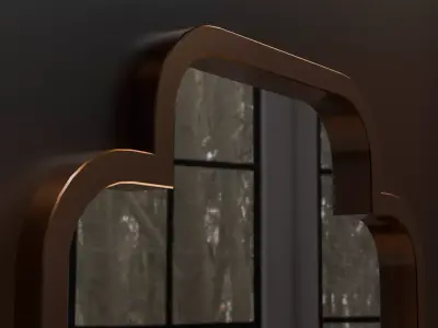 Elegant Wall Mirror and Sconce Set Luxury Decorative 3D Models  3D model