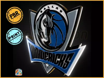 Dallas Mavericks logo - Cinematic - 3D print 3D model