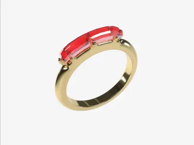 ring with 1 diamond v2 3D print model