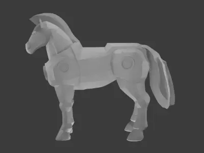 Mechanical horse Low Poly Low-poly 3D model