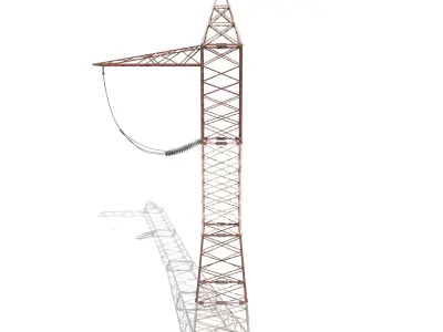 Electricity Pole 6 Weathered Low-poly 3D model