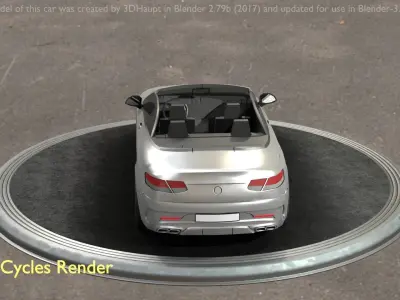 City Car 73 Top-Class Cabrio Open Type-A Silver Low-poly 3D model