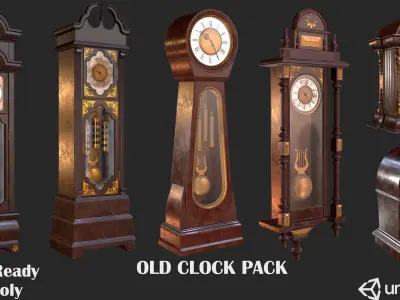 Old Clock Pack PBR 3D Model Collection