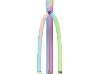 3D Bicycle rainbow colored pipe with handle 3D model