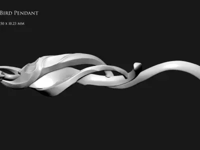 Slender Bird Pendant 3D print model