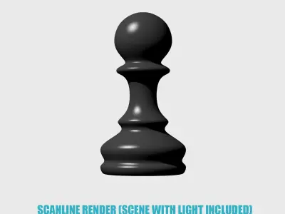 Chess Pawn Low-poly 3D model