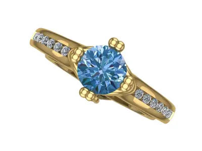 diamond ring  3D print model 15