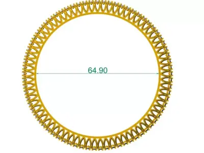 Ethereal Diamond Feather BANGLE 3D print model