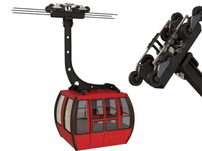 Ski Gondola Lift Towers collection 3D model