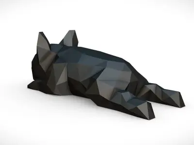 french bulldog  low poly 3D print model